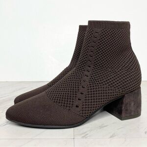 Eileen Fisher Honey Brown Knit Stretch Bootie 5